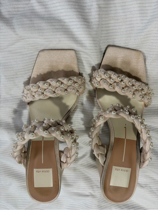 Dolce Vita Shoes - Dolce Vita Braided Pearl-Trim Slide Sandals — Blush Beige